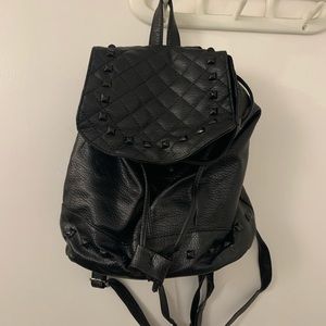 Faux leather backpack